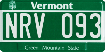 VT license plate NRV093