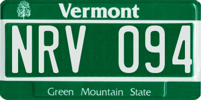VT license plate NRV094