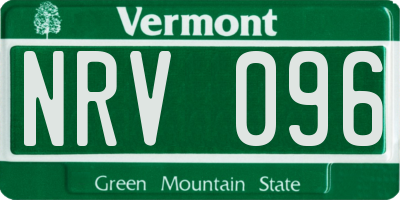VT license plate NRV096
