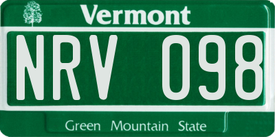 VT license plate NRV098