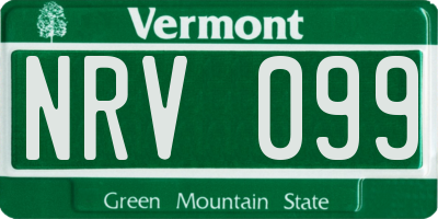 VT license plate NRV099