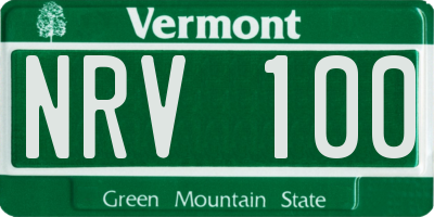 VT license plate NRV100