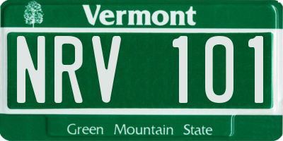 VT license plate NRV101