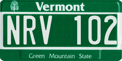 VT license plate NRV102