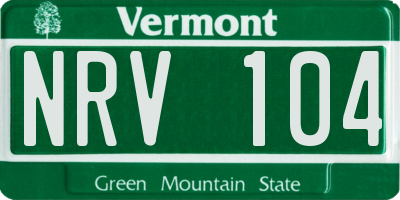 VT license plate NRV104