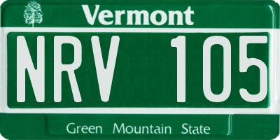 VT license plate NRV105