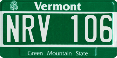 VT license plate NRV106