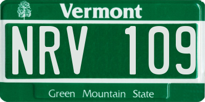 VT license plate NRV109
