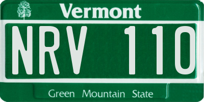 VT license plate NRV110