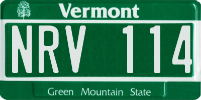 VT license plate NRV114