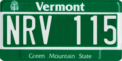 VT license plate NRV115