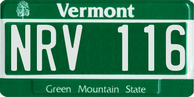 VT license plate NRV116