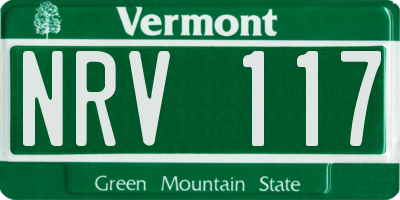 VT license plate NRV117