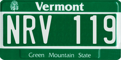 VT license plate NRV119