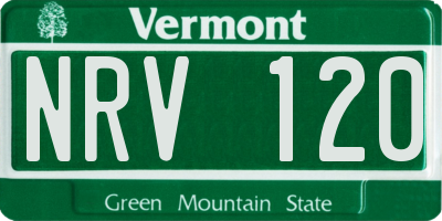 VT license plate NRV120