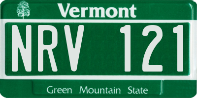 VT license plate NRV121