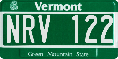VT license plate NRV122