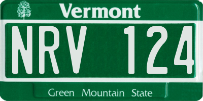 VT license plate NRV124