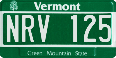 VT license plate NRV125