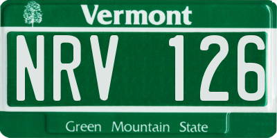 VT license plate NRV126