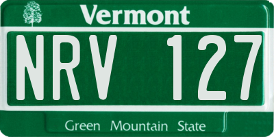 VT license plate NRV127