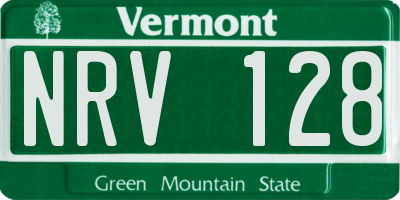 VT license plate NRV128