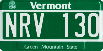 VT license plate NRV130