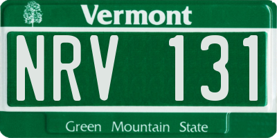 VT license plate NRV131