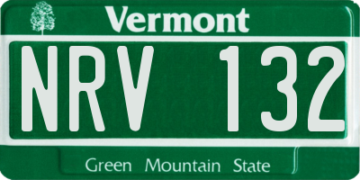 VT license plate NRV132