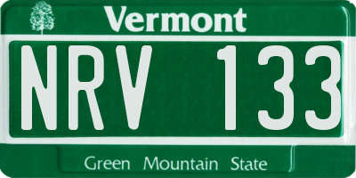 VT license plate NRV133