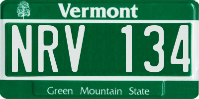 VT license plate NRV134