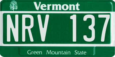 VT license plate NRV137