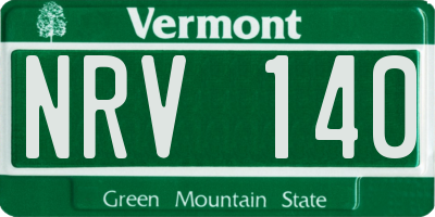 VT license plate NRV140