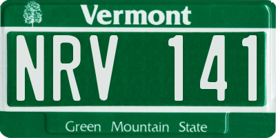 VT license plate NRV141