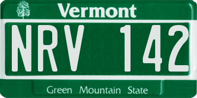 VT license plate NRV142