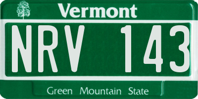 VT license plate NRV143