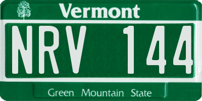 VT license plate NRV144