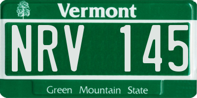 VT license plate NRV145