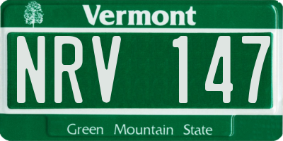 VT license plate NRV147