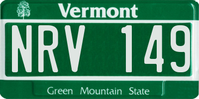 VT license plate NRV149