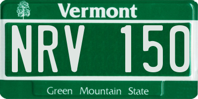 VT license plate NRV150