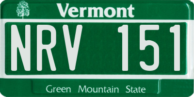 VT license plate NRV151