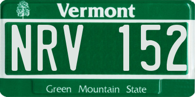 VT license plate NRV152