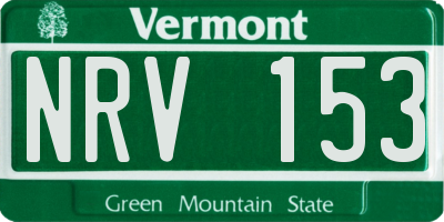 VT license plate NRV153