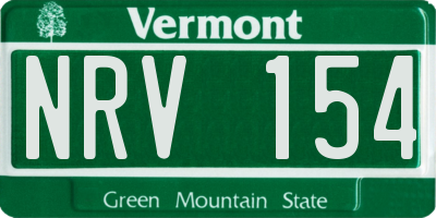 VT license plate NRV154