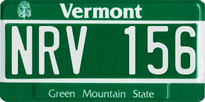 VT license plate NRV156