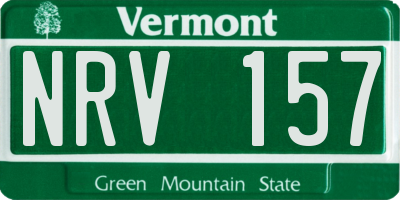 VT license plate NRV157