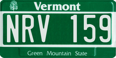 VT license plate NRV159