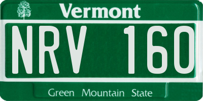 VT license plate NRV160