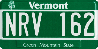 VT license plate NRV162